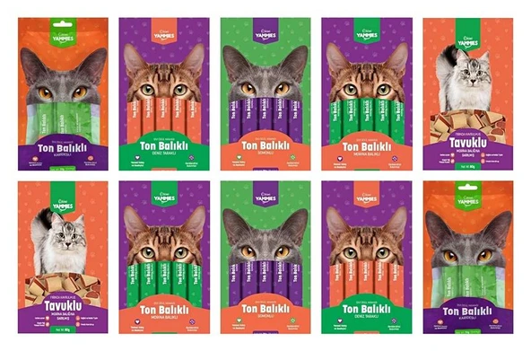 Kiwi Yammies Karışık Sıvı Kedi Ödül Maması*10 Paket ürün görseli