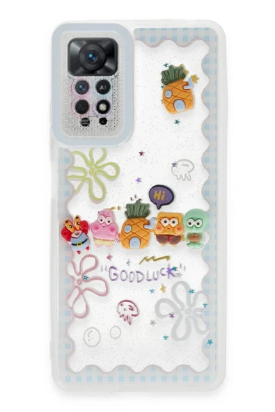 LitaeTrend Xiaomi Redmi Note 11 Kılıf Sweet Desenli Silikon Kapak - Açık Mavi ürün görseli 1