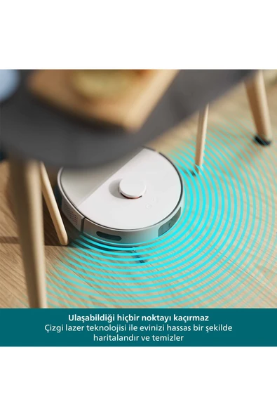 Philips HomeRun 5000 Serisi XU5100/20 Beyaz Çöp İstasyonlu Akıllı Robot Süpürge - Resim 7