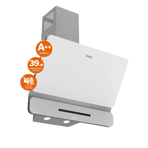 Ferre FryArt& Buharlı Noverra Sessiz Davlumbaz Elektrikli Beyaz Ank. Set (D081-SA + MS263 + XE64CB) - Resim 2