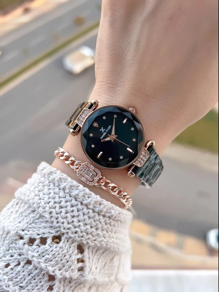 Daniel Klein Çelik Kordonlu 2 Yıl Garantili 3 Atm Suya Dayanıklı Kadın Kol Saati+Bileklik BD.14132.9 - Resim 2