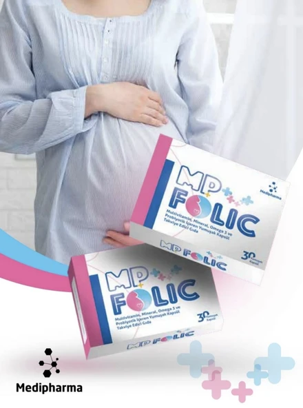 Mp Folic 30 Tablet Multivitamin, Mineral, Omega-3 ve Probiyotik Içeren Takviye Edici Gıda - Resim 2