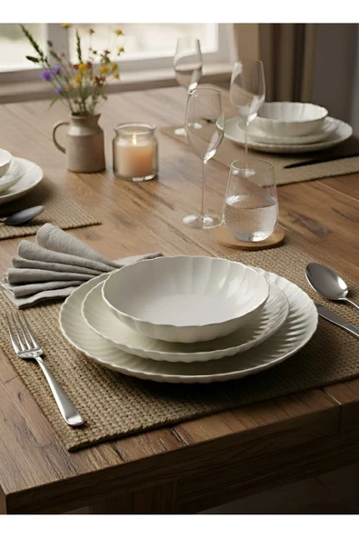 Kütahya Porselen Bone Luz-From 12 Parça Yemek Takımı Filesiz - Resim 2