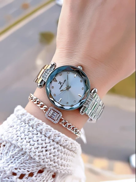 Daniel Klein Çelik Kordonlu 2 Yıl Garantili 3 Atm Suya Dayanıklı Kadın Kol Saati+Bileklik BD.14132.1 - Resim 2