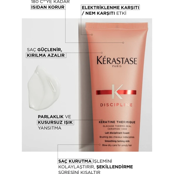Discipline Kératine Thermique Elektriklenme Karşıtı Şekillendirici Saç Bakım Kremi 150 ml 150 ml - Resim 12