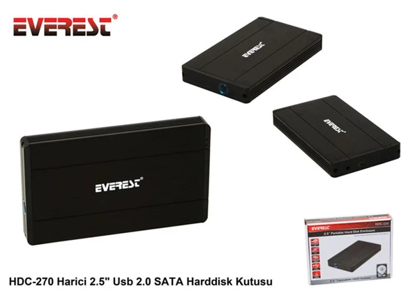Everest HDC-270 Harici 2.5" Usb 2.0 Sata Harddisk Kutusu ürün görseli