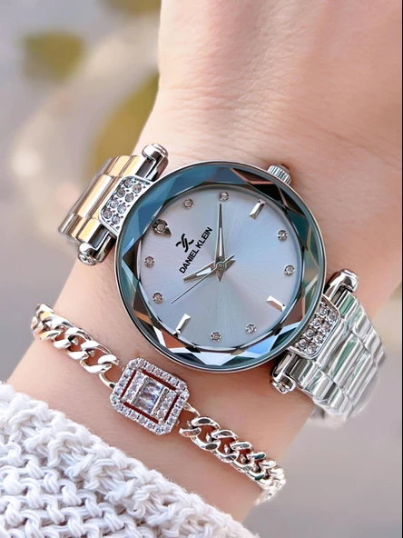 Daniel Klein Çelik Kordonlu 2 Yıl Garantili 3 Atm Suya Dayanıklı Kadın Kol Saati+Bileklik BD.14132.1 ürün görseli