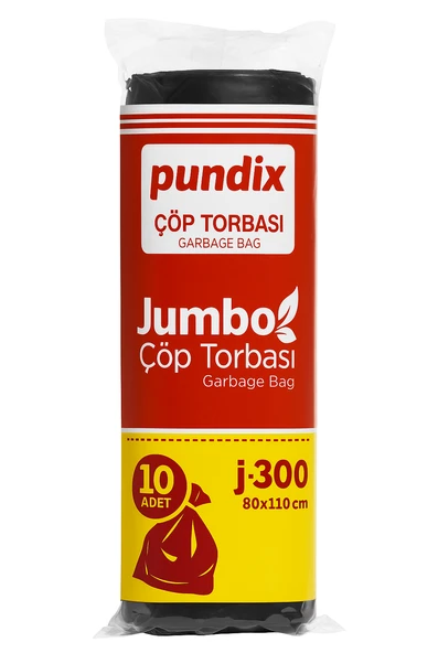 Pundix J300 Endüstriyel Çöp Poşeti 80X110 cm Jumbo Boy 300 gr Tek Rulo (10 Adet) ürün görseli 1