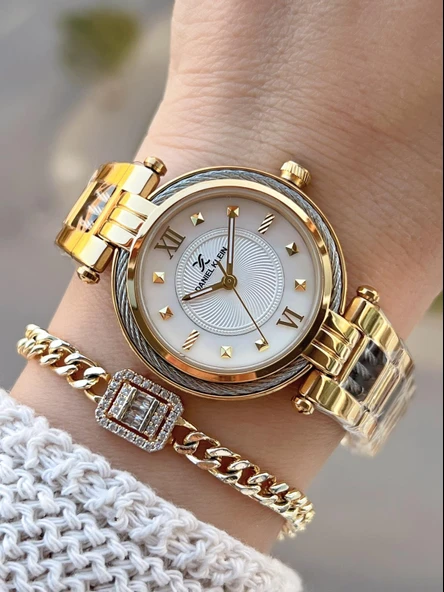 Daniel Klein Çelik Kordonlu 2 Yıl Garantili 3 Atm Suya Dayanıklı Kadın Kol Saati+Bileklik BD.10070.2 ürün görseli