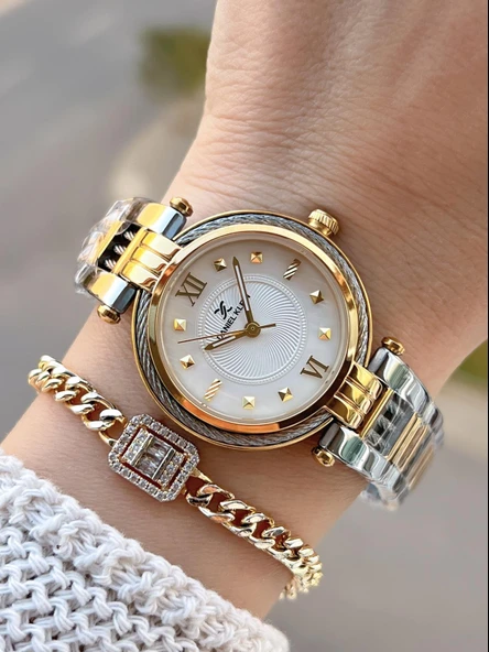 Daniel Klein Çelik Kordonlu 2 Yıl Garantili 3 Atm Suya Dayanıklı Kadın Kol Saati+Bileklik BD.10070.3 ürün görseli