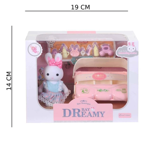 Mini Tavşan Ailesi Üçüz Bebe Puset - Resim 2