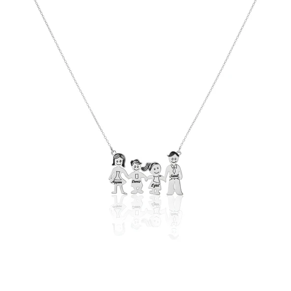 Gümüş Aile Kolyesi - Gümüş ürün görseli 1