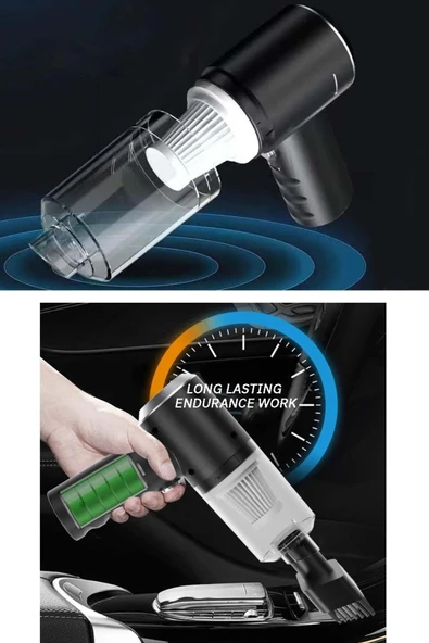 Araç Süpürgesi Mini Usb Şarjlı Vakumlu El Süpürgesi Çok Fonksiyonlu Şarjlı - Resim 2