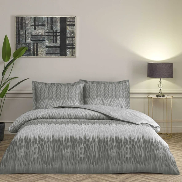 Taç Saten Çift Kişilik Nevresim Takımı Zavora Antrasit ürün görseli