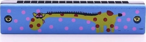 Ahşap Mızıka 16 Delikli Çift Sıralı Renkli Desenli Çocuk Mızıka Çok Renkli Eğlenceli Çocuk Mızıka - Resim 4