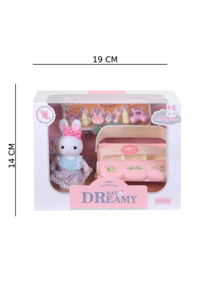 Mini Tavşan Ailesi Üçüz Bebe Puset - Resim 4