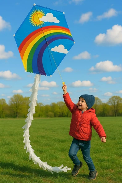 Altıgen Uçurtma Gökkuşağı 50mt Ipli ürün görseli 1