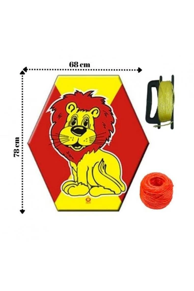 Uçurtma Altıgen Çıtalı Ipli Uçurtma Seti Kanarya Modeli - Resim 9