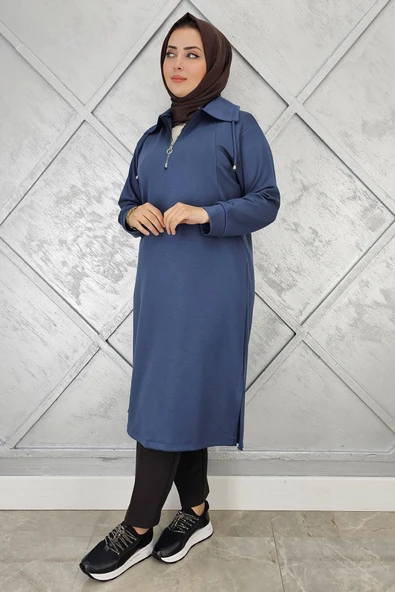 KADIN FERMUARLI BAĞCIKLI TESETTÜR TUNİK - Resim 3