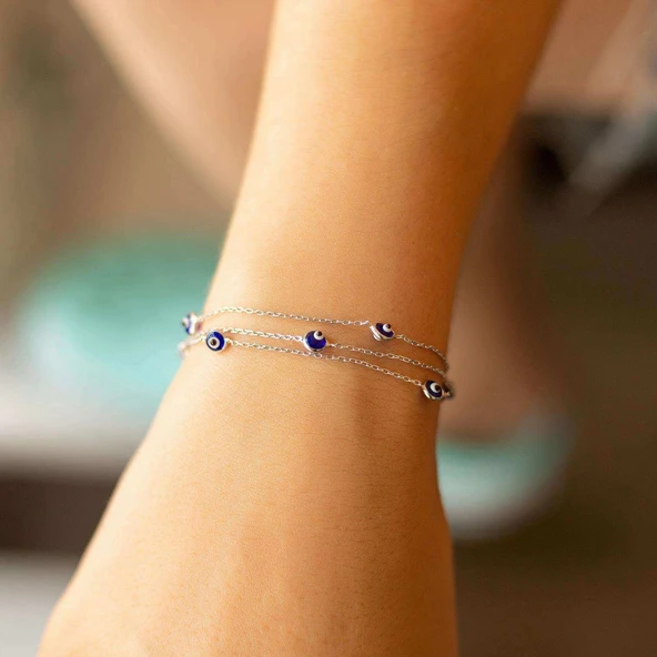 Nazar Boncuklu Bileklik - Altın - Resim 2