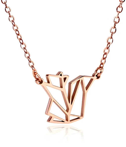 Sincap Origami Gümüş Kolye - Rose ürün görseli 1