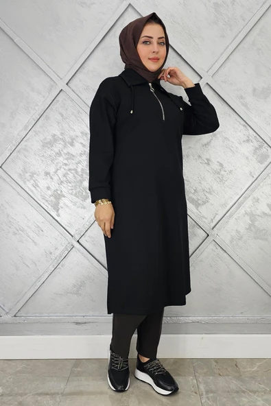 KADIN FERMUARLI BAĞCIKLI TESETTÜR TUNİK - Resim 5