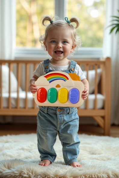 Babycim Piyanolu Gökkuşağı Oyun Halısı - Resim 6