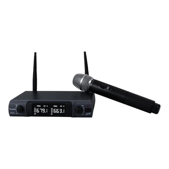 Westa WM-202HT 1 Alıcı + 1 El Mikrofonu +1 Yaka (Lavalier) Kablosuz Uhf Mikrofon Seti - Resim 3