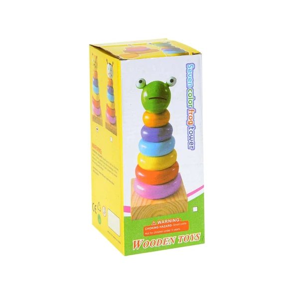 Ahşap Kutulu Renkli Kurbağa Halka Dizmece ürün görseli 1