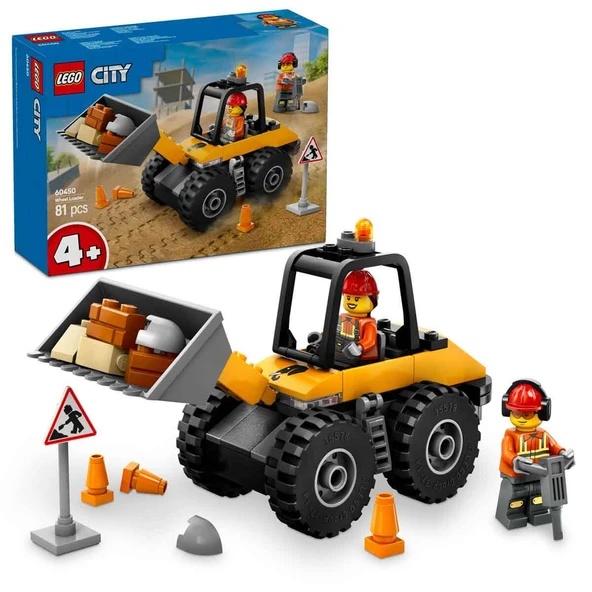 Lego 60450 City Sarı Tekerlekli İnşaat Yükleyicisi ürün görseli 1