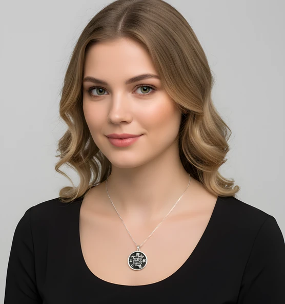 Hiçlikten Gelen Güç Gümüş Tılsım Kolye - Rose - Resim 2