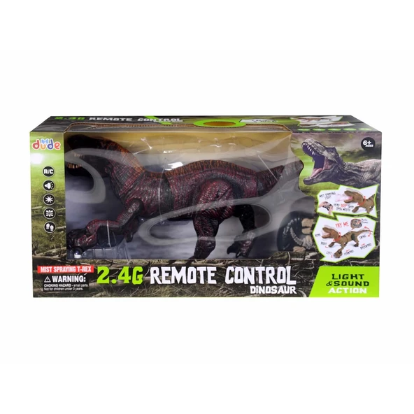 Kırmızı Kumandalı T-Rex Dinozor – Buhar, Işık ve Ses Efektli Oyuncak - Resim 5