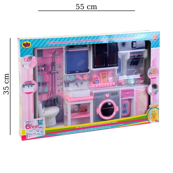 Kutulu 4Lü Klozet Lavabo Çamaşır Makinası Ütü Seti ürün görseli 1