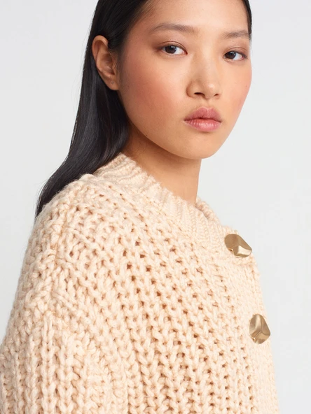 60960 DİLVİN BİS. YAKA YUMUŞAK DOKULU CEPLİ DÜĞ.TRİKO HIRKA - Resim 5