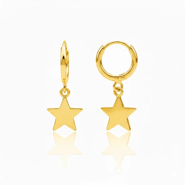 Yıldız Gümüş Küpe - Altın ürün görseli 1