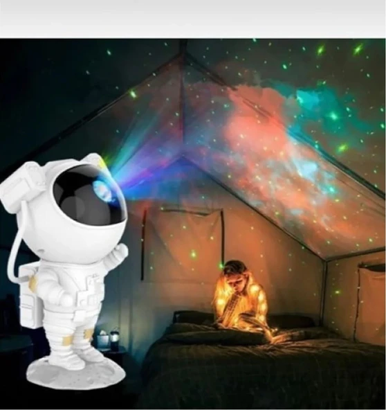 Hediye Galaksi Yıldız Samanyolu Projektör Astronot Samanyolu Işıklı Projeksiyon Gece Lambası - Resim 2