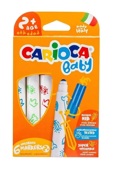 Carioca Yıkanabilir Keçeli Boyama Kalemi 6 Lı - Resim 2