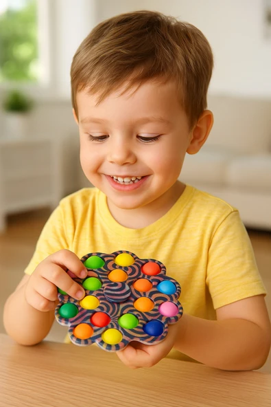 18 Parmak Baskılı Stres Çarklı Pop İt - Resim 6