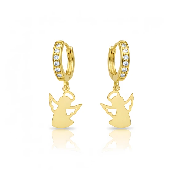 Melek Küpe Taşlı Sallantılı - Altın ürün görseli 1