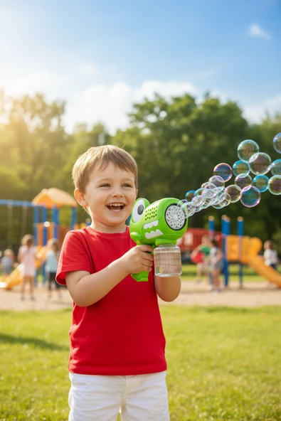 Yeşil Dinozor Figürlü Baloncuk Tabancası – Bubble Gun - Resim 4