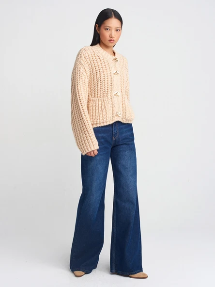 60960 DİLVİN BİS. YAKA YUMUŞAK DOKULU CEPLİ DÜĞ.TRİKO HIRKA - Resim 2