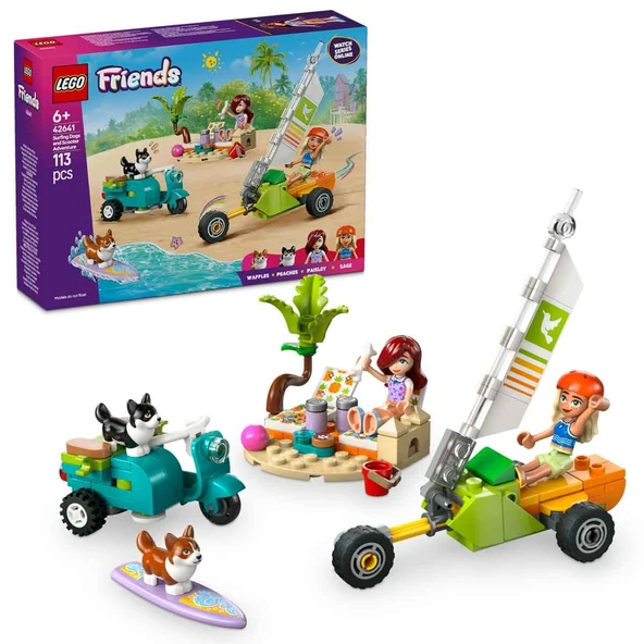 LEGO 42641 Friends Sörfçü Köpekler ve Scooter Macerası ürün görseli 1