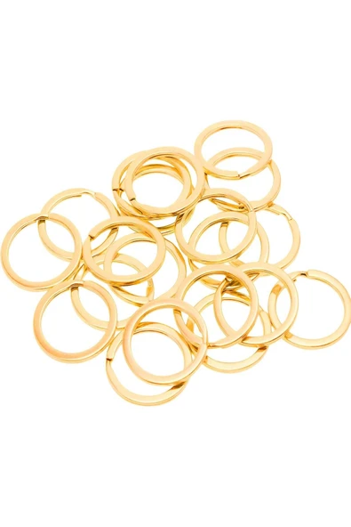 30 Adet Altın Renk 3 cm Metal Anahtarlık Halkası - Resim 3