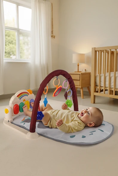 Babycim Piyanolu Gökkuşağı Oyun Halısı - Resim 5