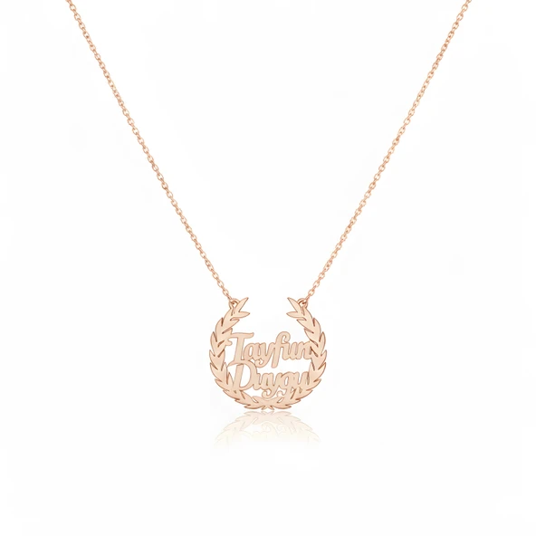 Defne Yapraklı Gümüş Kolye - Rose ürün görseli 1