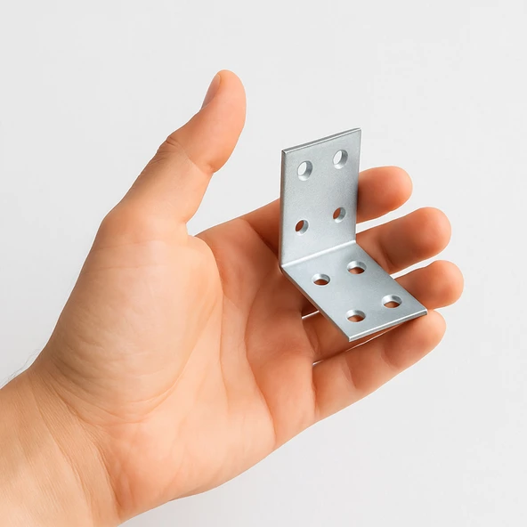 Metal Köşebent L Demiri (25 Adet) 30x40x40 mm Mobilya Duvar Sabitleme ve Gönye Bağlantı Aparatı - Resim 5