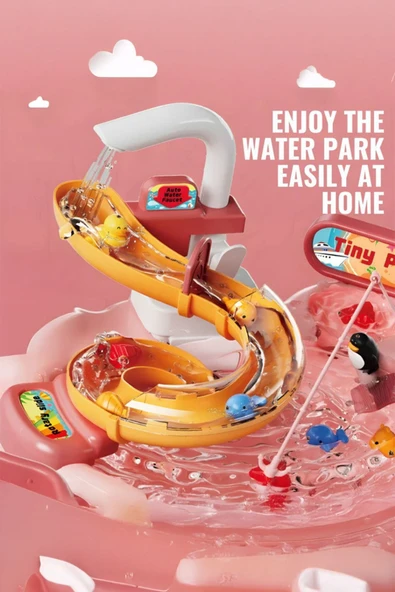 Süper 3 in 1 Lavabo Balık Tutma & Aqua Park Oyun Seti - Resim 8