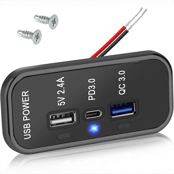 USB Car Charger - UCC-316 2.4A+QC+PD ürün görseli 1