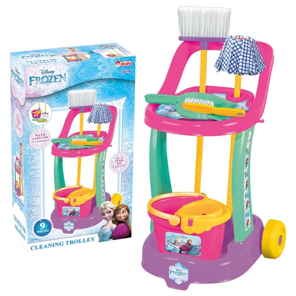 Dede Frozen Temizlik Arabası Oyuncak Seti – 9 Parça ürün görseli 1