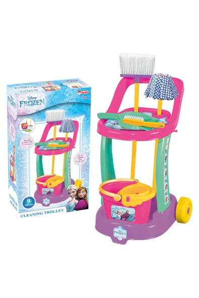 Dede Frozen Temizlik Arabası Oyuncak Seti – 9 Parça - Resim 6